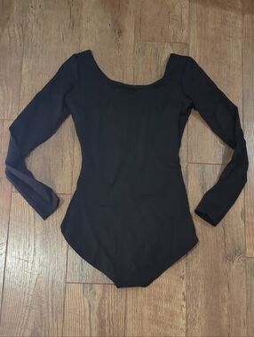 Black Long-Sleeve Women’s Bodysuit Leotard Dance